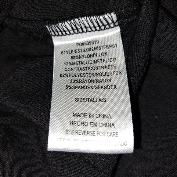 Heart And Soul Black Sparkle Top size Small New with Tags - Picture 4 of 5